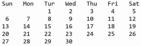 Freshman C language summary post (hold change) Part 2 formatted monthly calendar