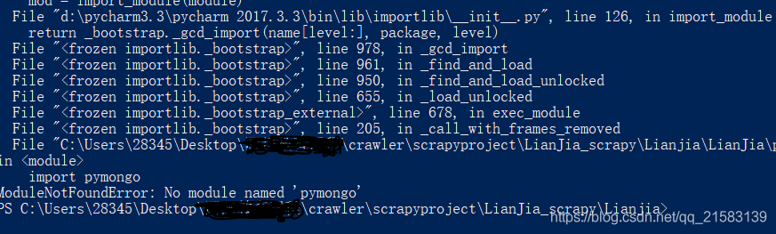 About the solution to prompt modulenotfounderror: no module named'pymongo 'when running the scratch project