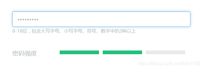 Example of password strength verification