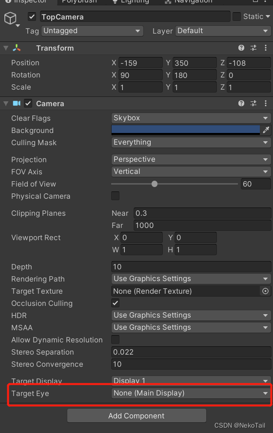 How does unity prevent other camera positions and rotations from being controlled by steamvrplugin when using steamvrplugin