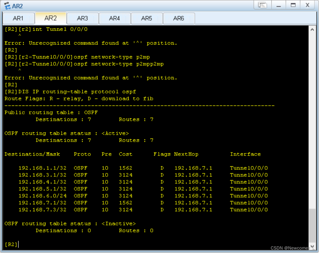 OSPF comprehensive experiment in hcip-mgre environment