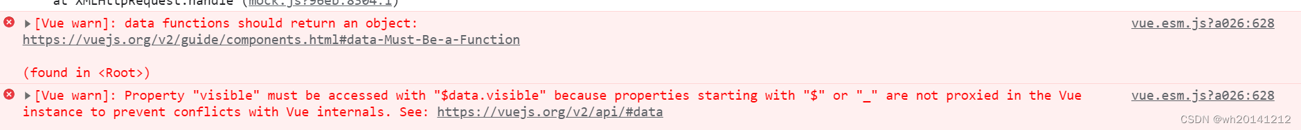 解决data functions should return an object 并（Property “visible“ must be accessed with “$data.visible“）